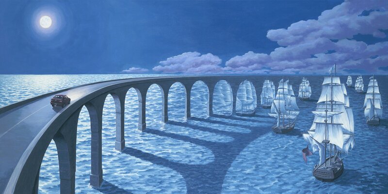 Sailboats on a Bridge