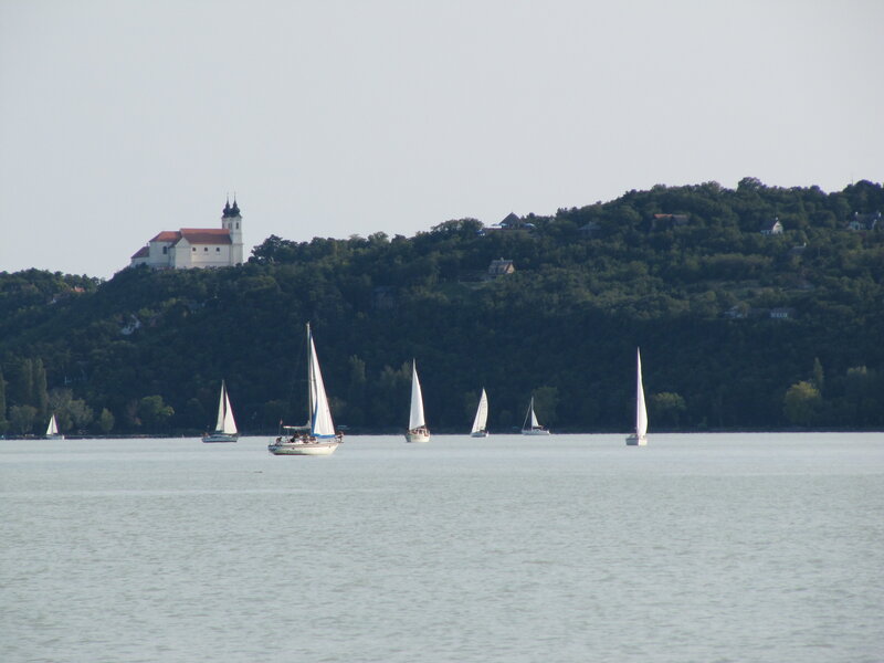 Sailboats on a Lake — Blue, Calm