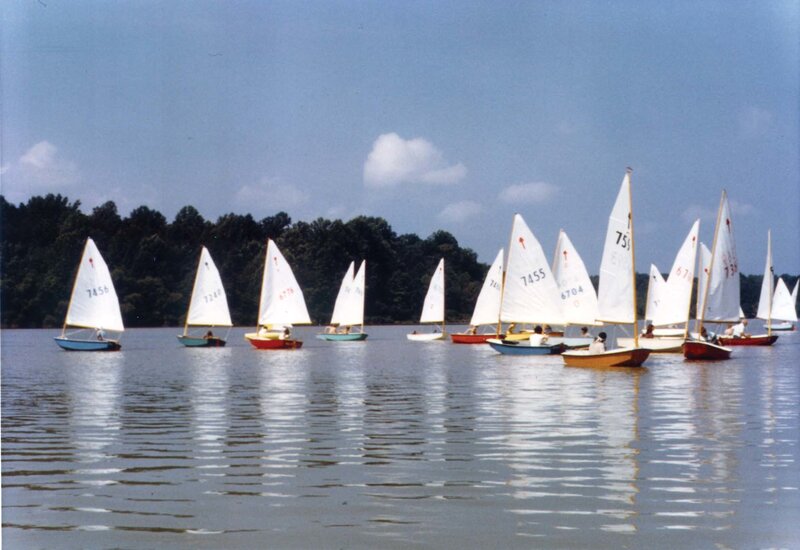 Sailboats on a Lake — Blue