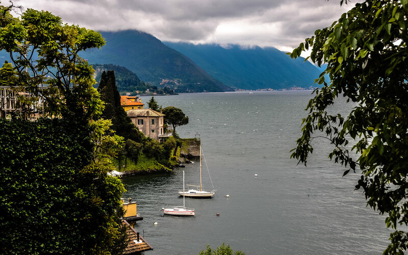 Sailboats on a Lake — Green, Dramatic
