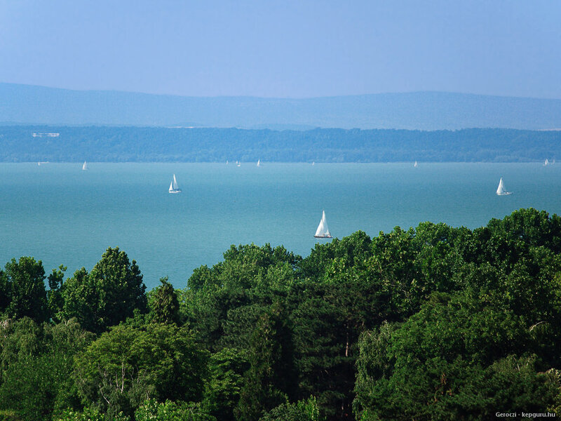 Sailboats on a Lake — Green, Serene