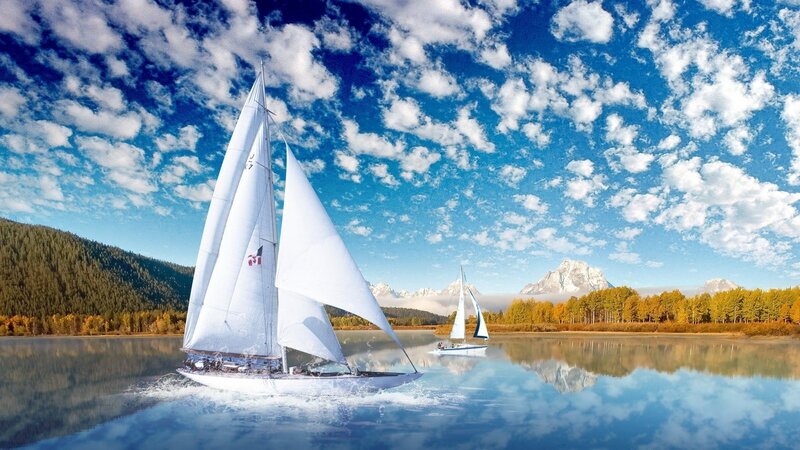 Sailboats on a Lake — Serene