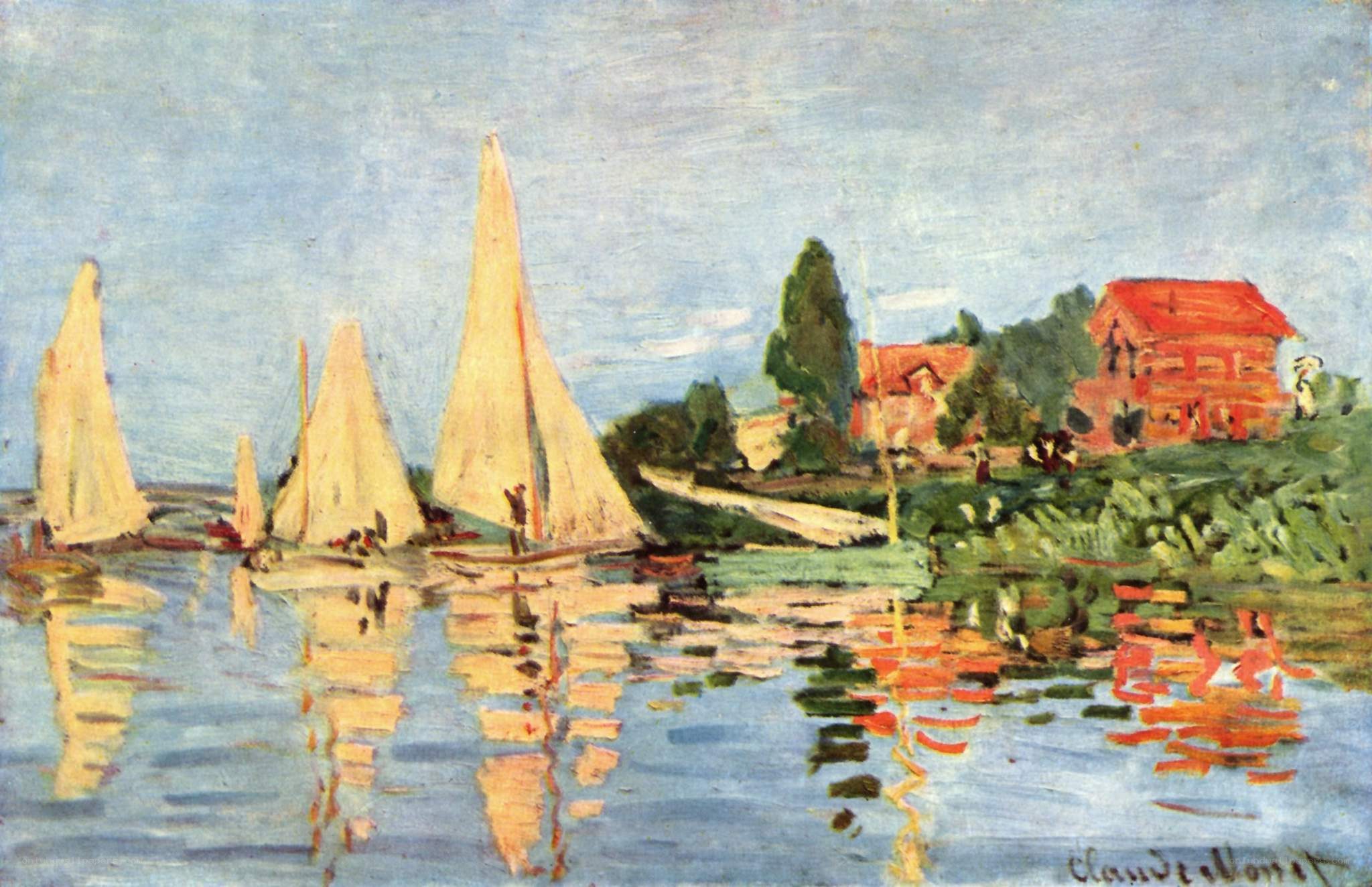 Sailboats on a River