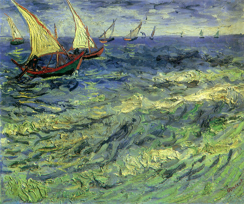 Sailboats on a turbulent sea