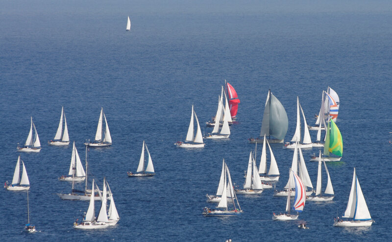 Sailboats on Blue Water — Calm