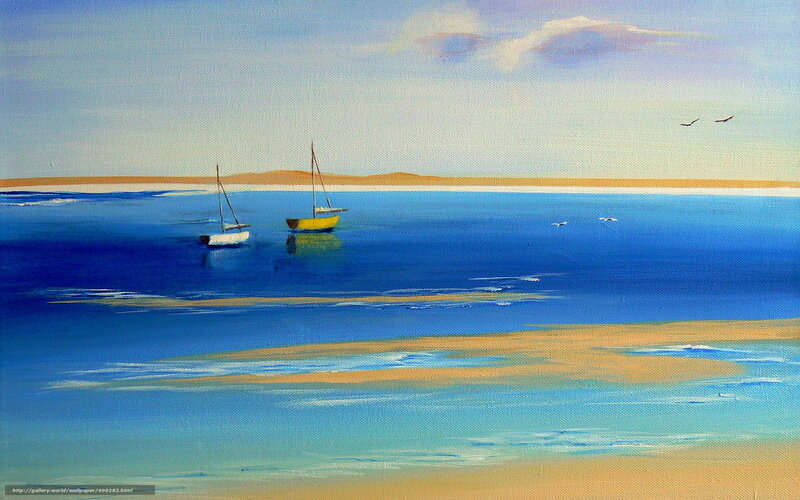 Sailboats on calm sea