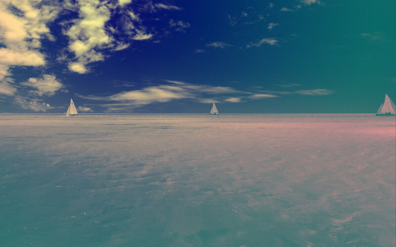 Sailboats on calm sea