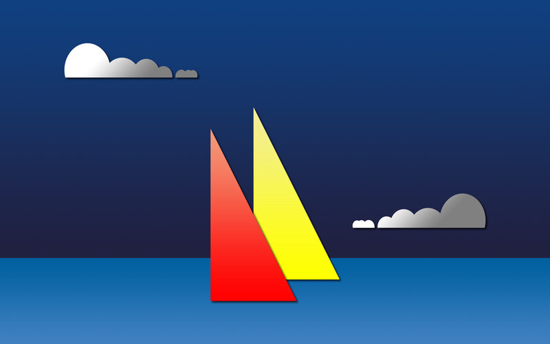 Sailboats on calm sea