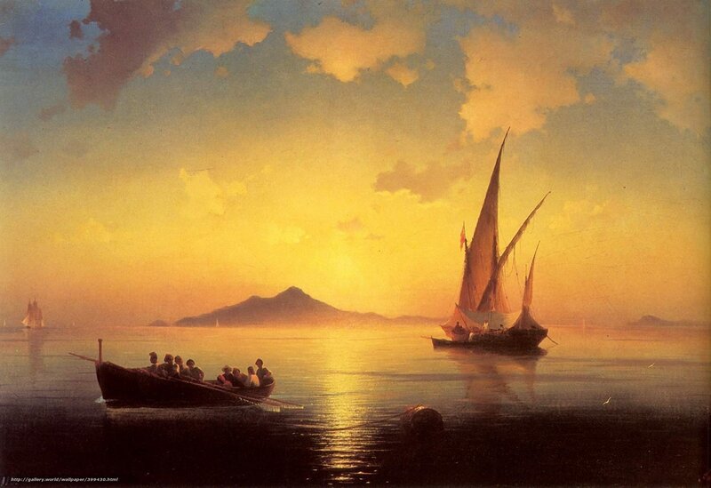 Sailboats on Calm Water — Yellow, Serene
