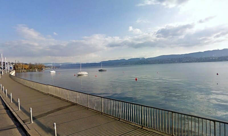 Sailboats on Lake — Blue
