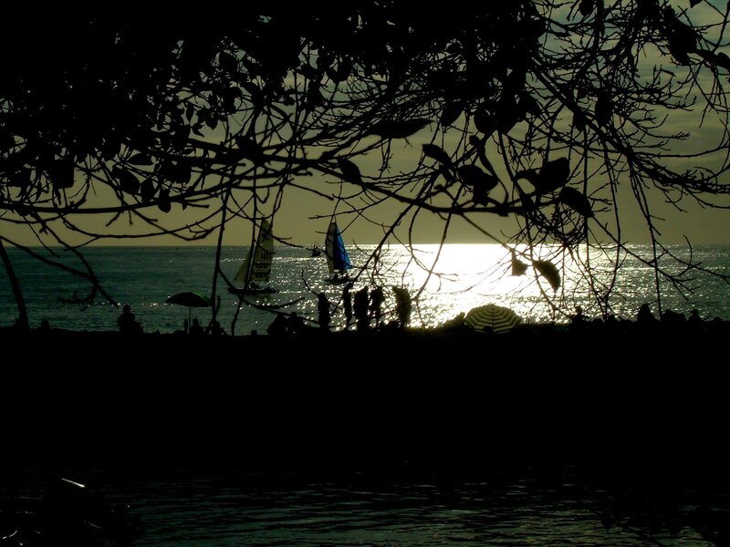 Sailboats on Ocean — Black