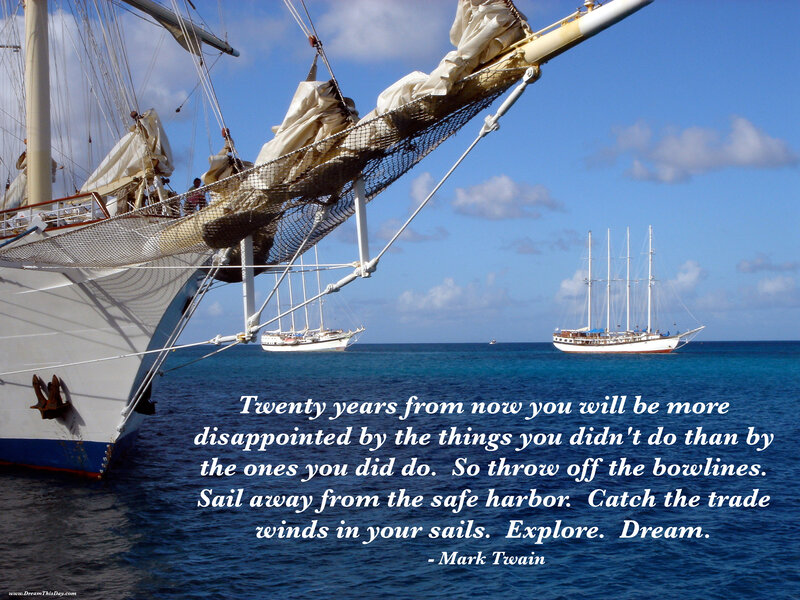 Sailboats on Ocean — Blue