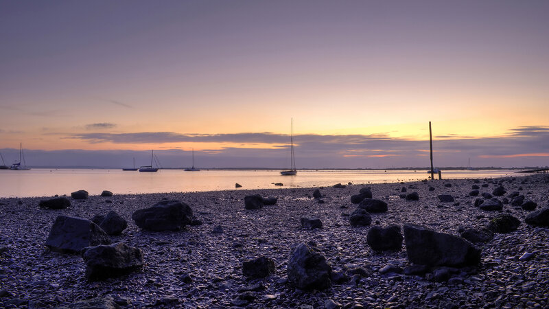 Sailboats on Pebble Beach
