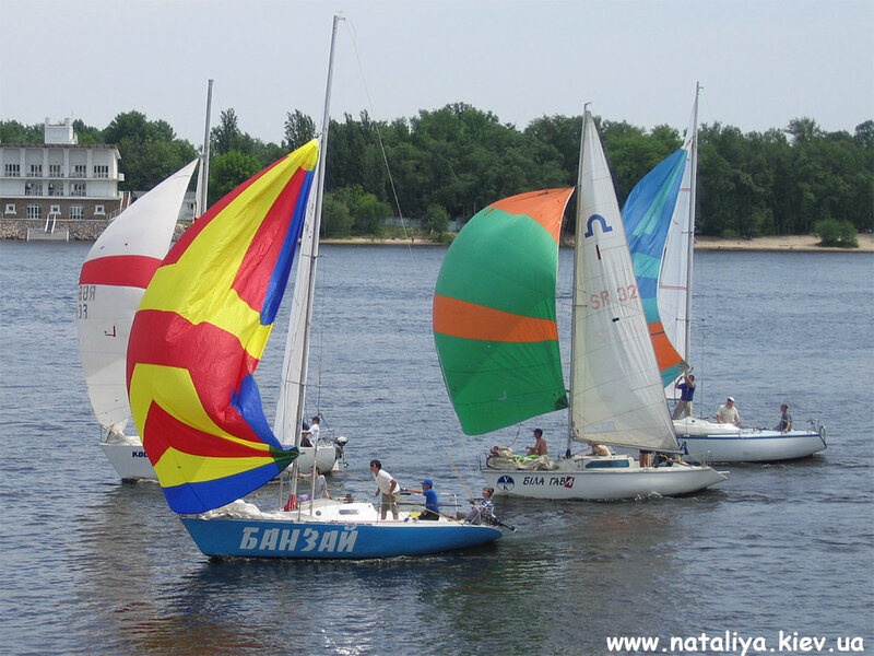 Sailboats on River