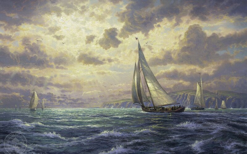 Sailboats on Rough Sea