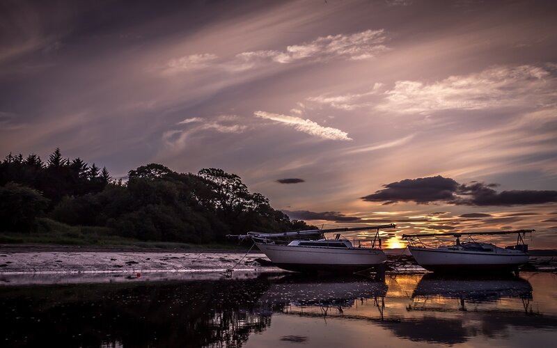 Sailboats on Shore