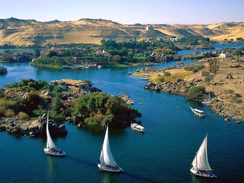 sailboats on the nile river