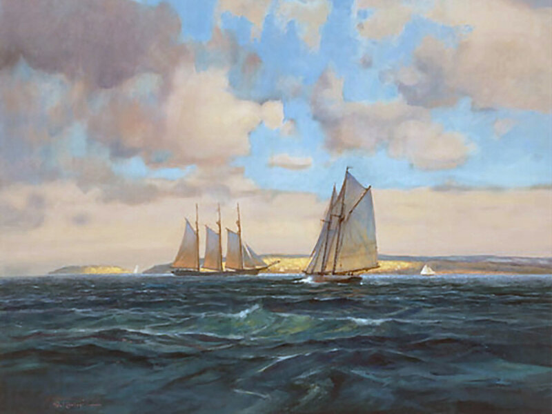 Sailboats on the Sea — Blue