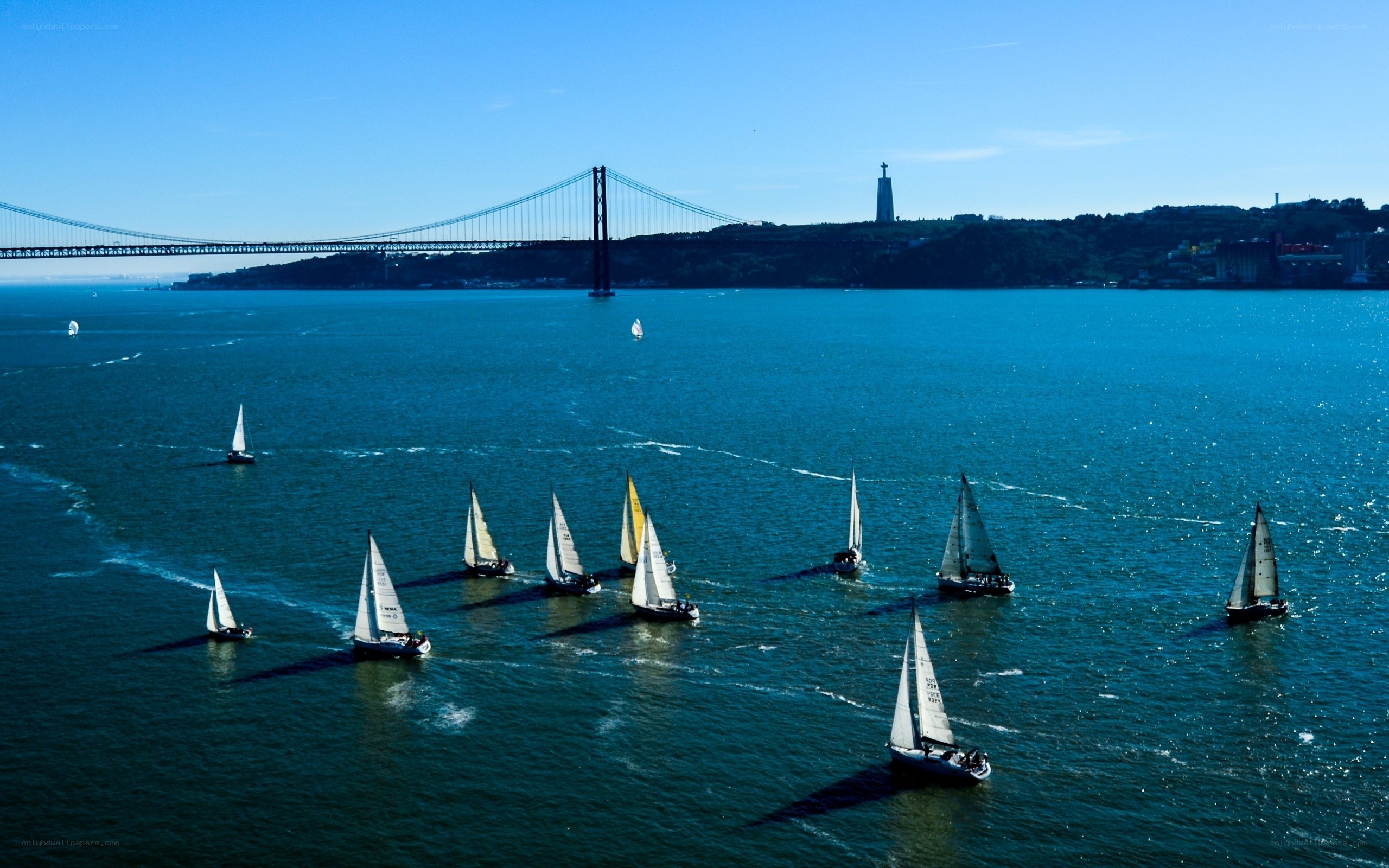 Sailboats on the Tagus River