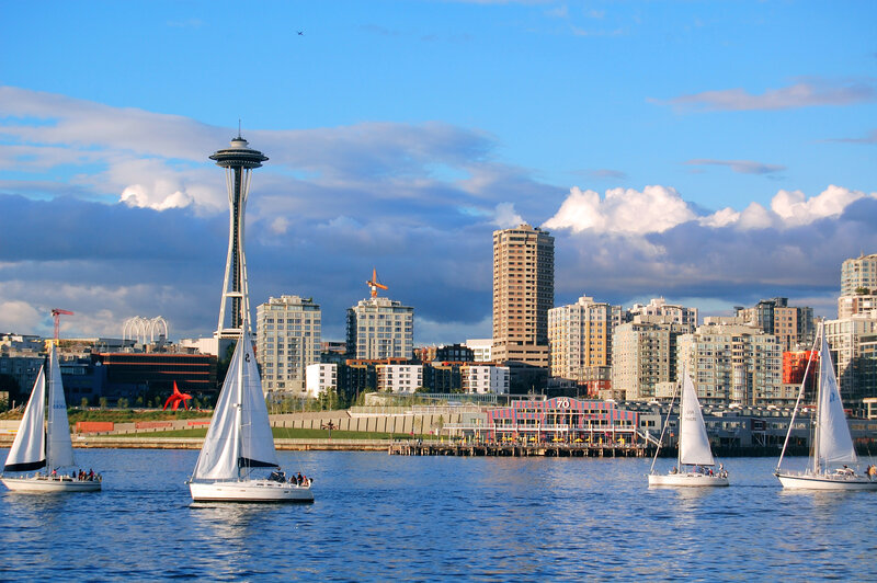 Sailboats on the water in Seattle