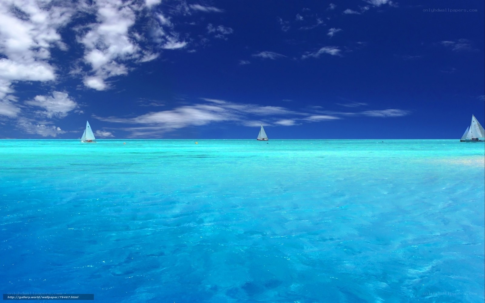 Sailboats on turquoise sea