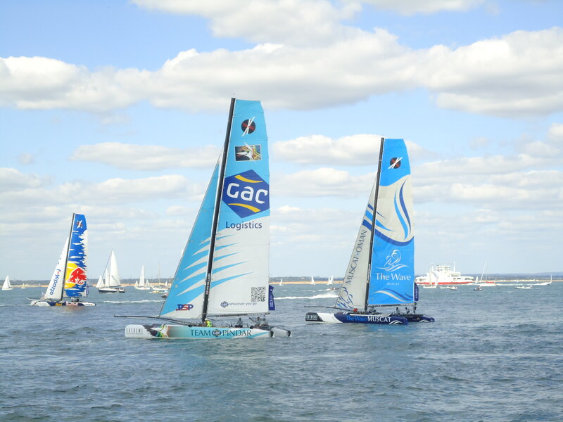 Sailboats on Water — Blue, Active