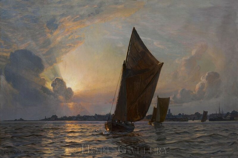 Sailboats on Water — Brown