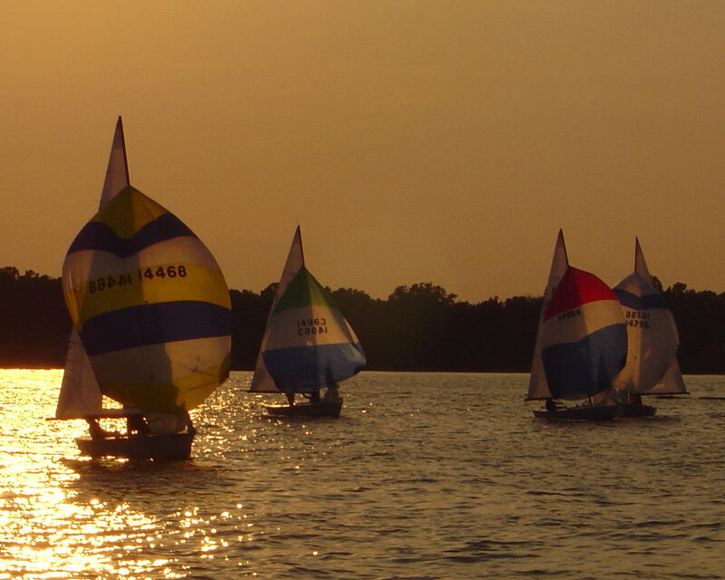 Sailboats on Water — Gold