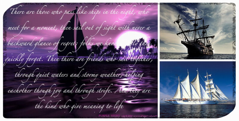 Sailboats on Water — Purple