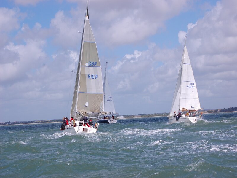 Sailboats Racing — Blue, Active, Afternoon