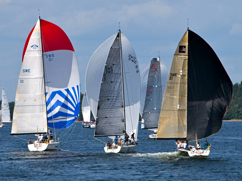 Sailboats Racing — Blue, Competitive