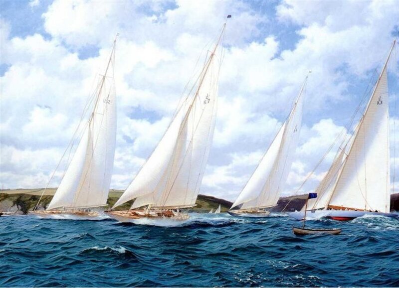 sailboats racing on the sea