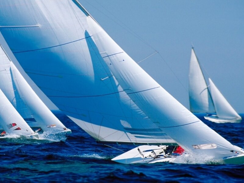 Sailboats Racing on Water