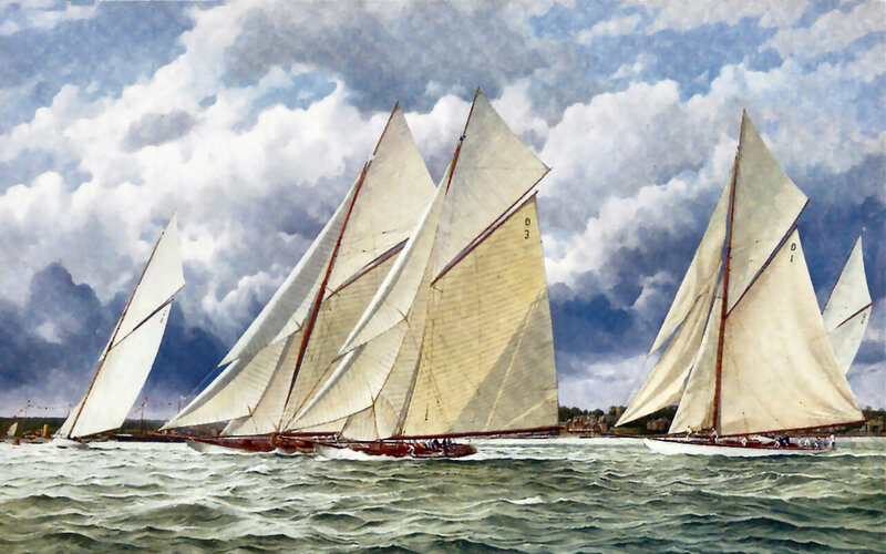 Sailboats Racing — White