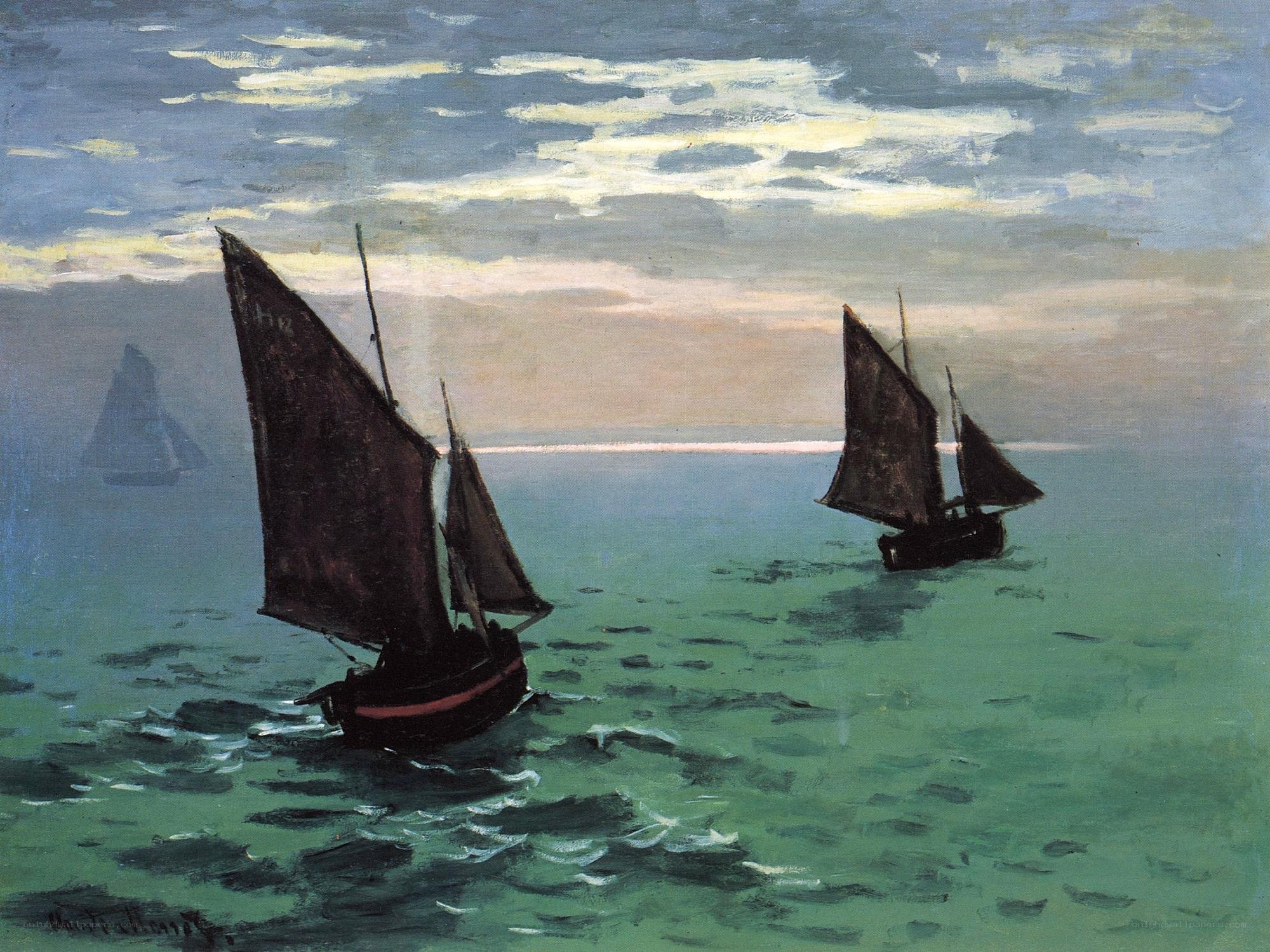 Sailing boats at sea