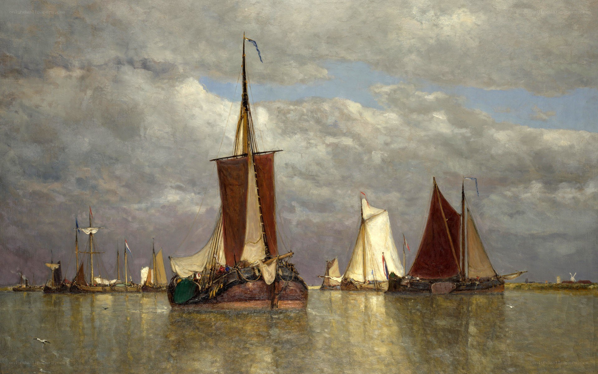 Sailing boats on a calm sea