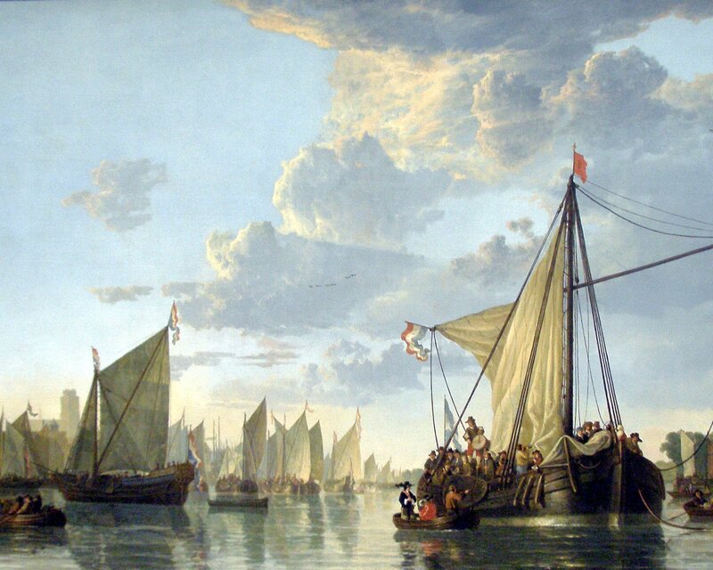 Sailing Boats on Water — Blue