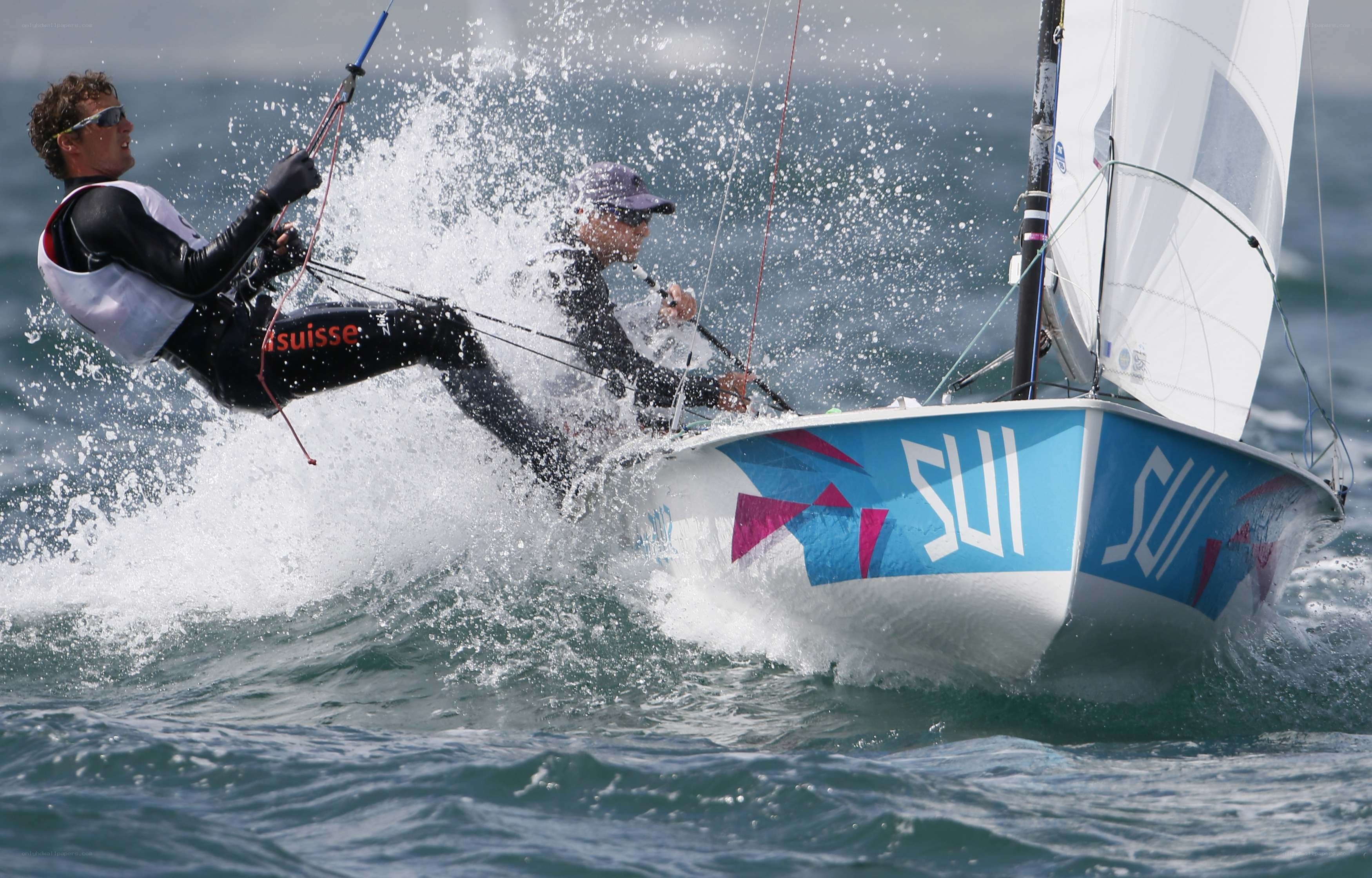 Sailing competition in action