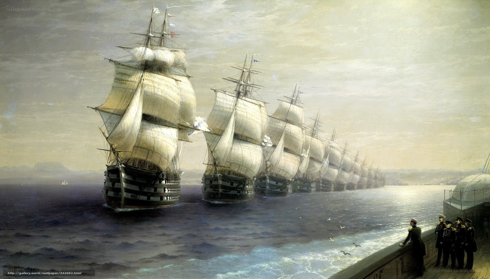 Sailing fleet at sea