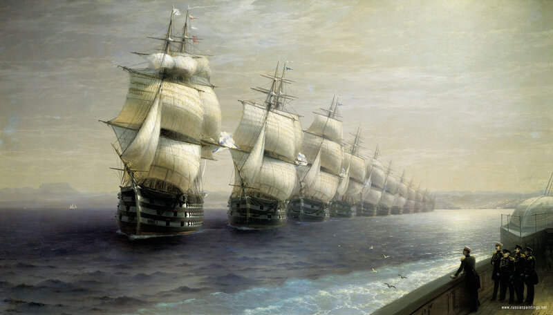 Sailing fleet in formation