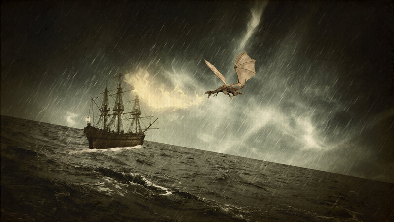 Sailing Ship and Dragon