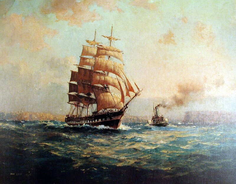 Sailing Ship and Steamboat