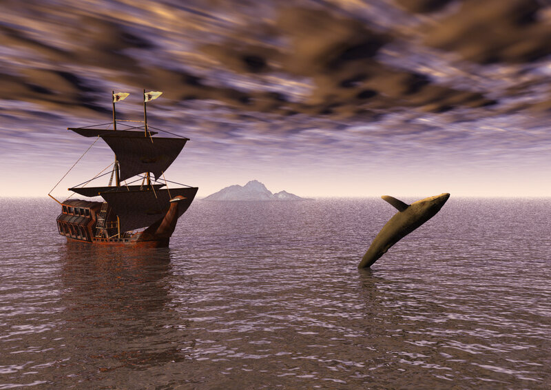 Sailing Ship and Whale