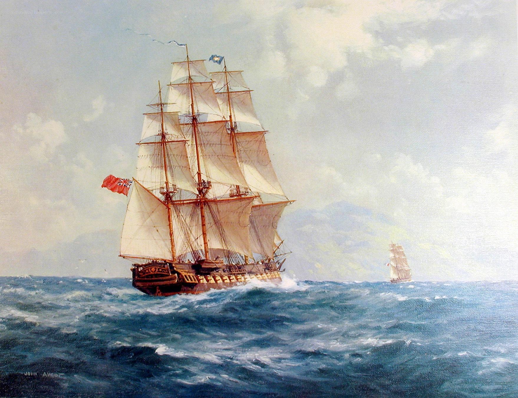 Sailing ship at sea