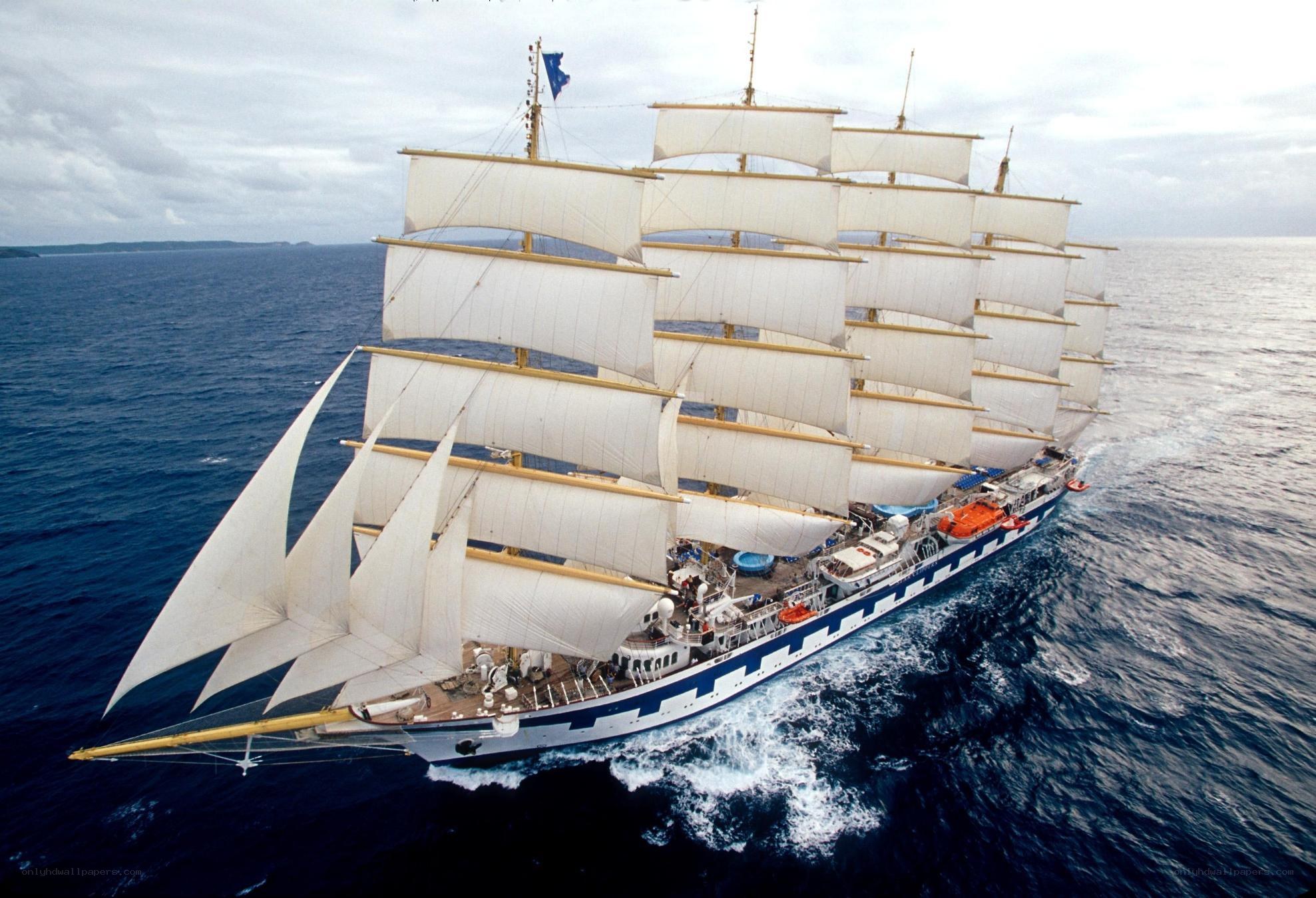 Sailing ship at sea