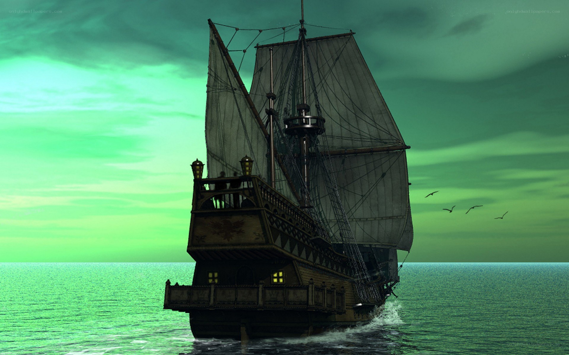 sailing ship at sea