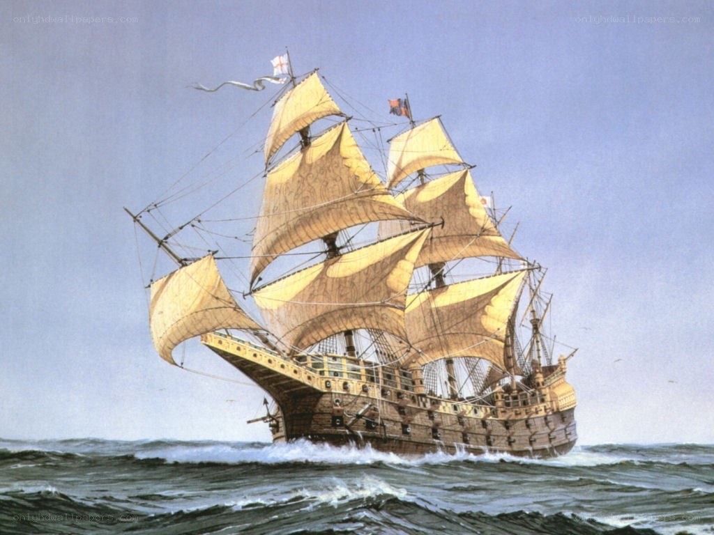 sailing ship at sea