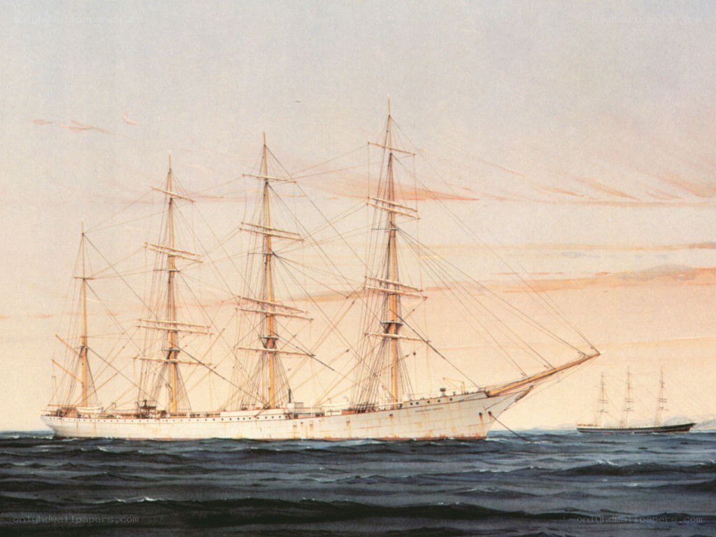 Sailing ship at sea