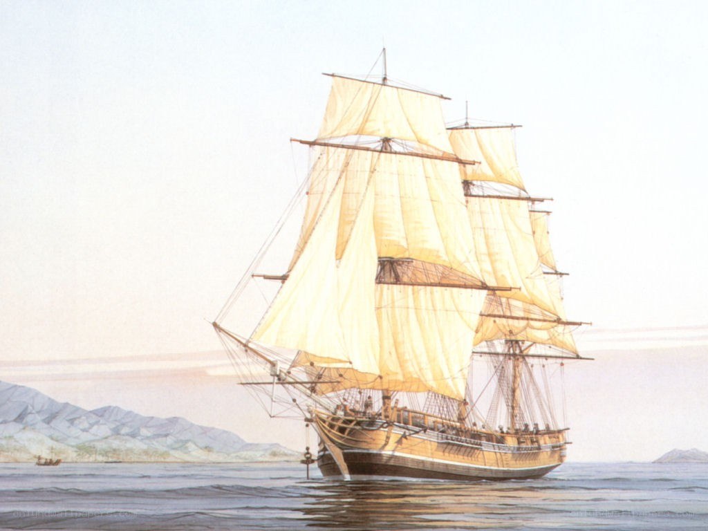 Sailing ship at sea
