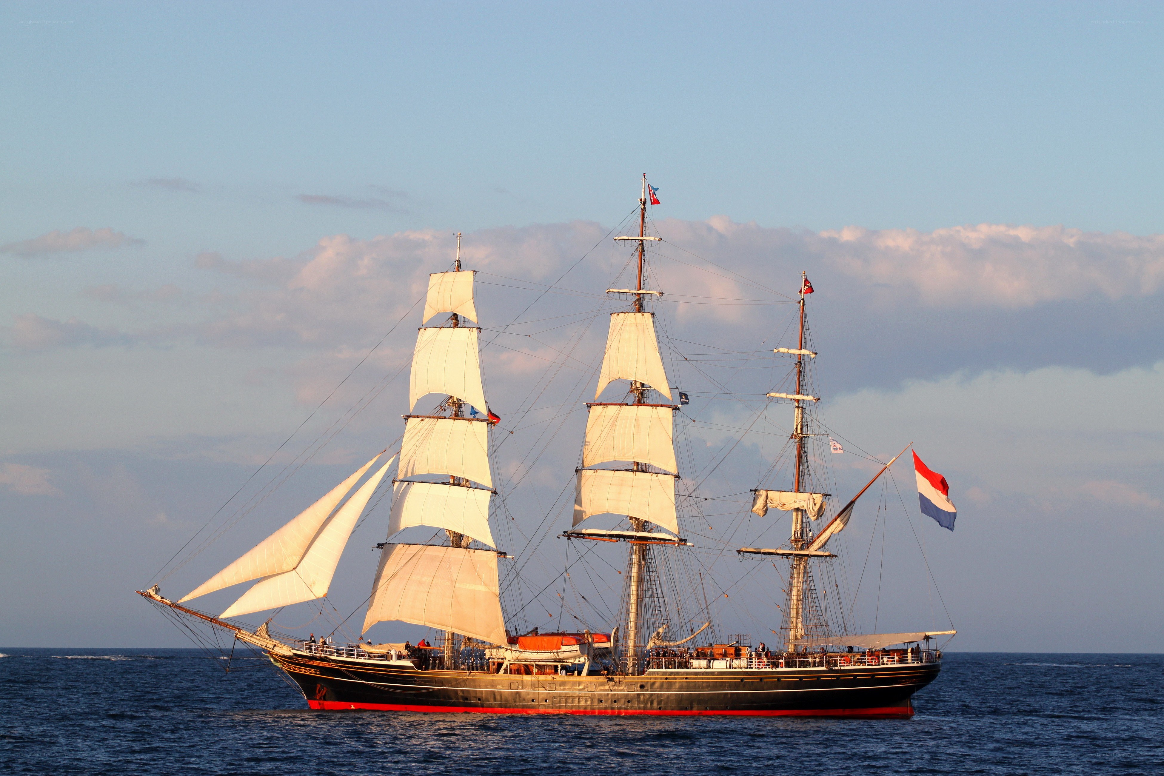 Sailing ship at sea
